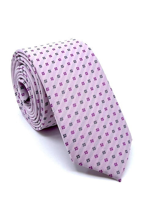 Legend Accessories Σετ Ανδρικής Γραβάτας Συνθετική με Σχέδια σε Ροζ Χρώμα