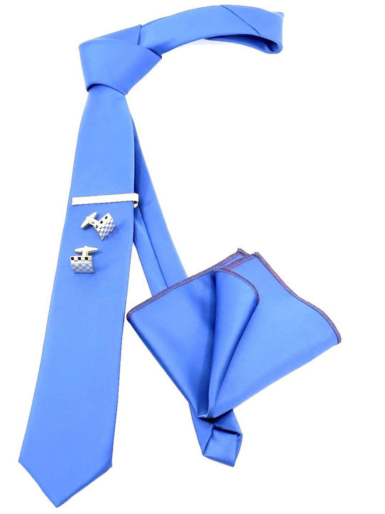 Legend Accessories Set de Cravată pentru Bărbați Monocromie în Culorea Albastru deschis