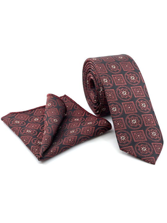 Legend Accessories Herren Krawatten Set Gedruckt in Burgundisch Farbe