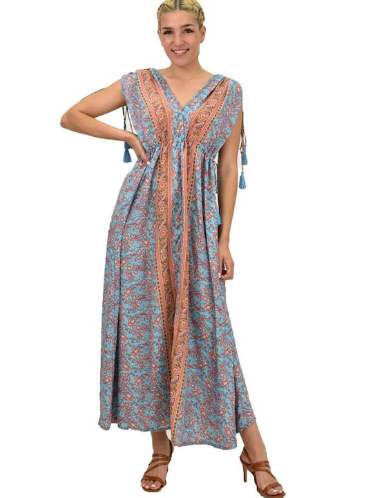 Potre Sommer Maxi Kleid Blau