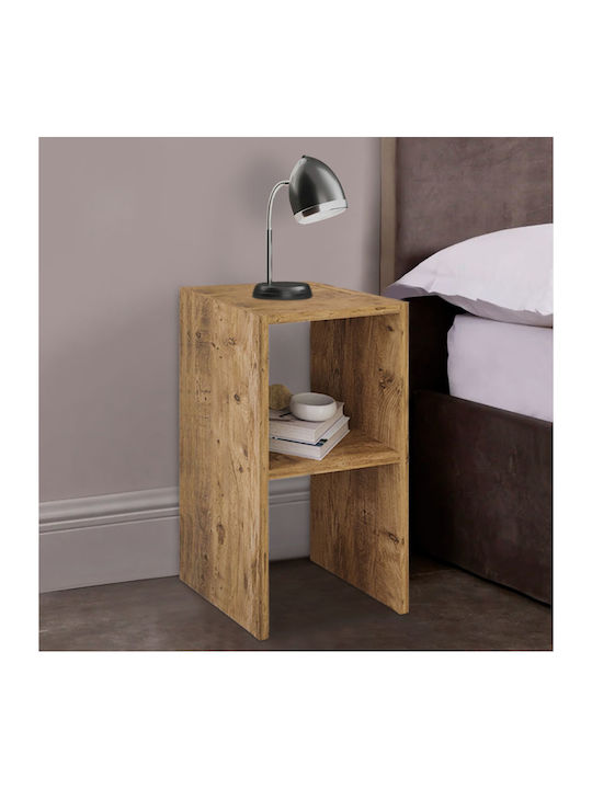 Bedside Table Tagore Wooden Brown 30x30x60cm