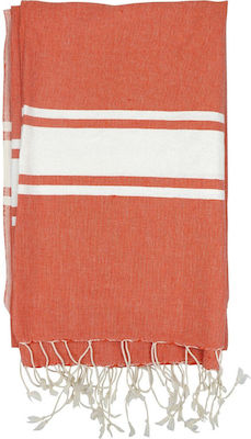 Azade Beach Towel Coral with Fringes 180x100cm.