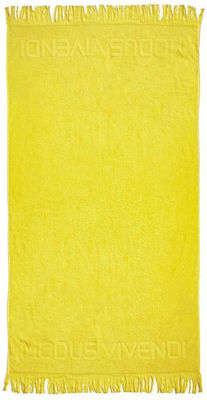 Modus Vivendi Πετσέτα Θαλάσσης με Κρόσσια Κίτρινη 180x100εκ.