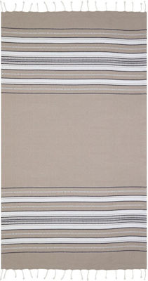 Aquablue Strandtuch Baumwolle Braun mit Fransen 180x90cm.