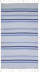 Aquablue Beach Towel Cotton Blue with Fringes 180x90cm.