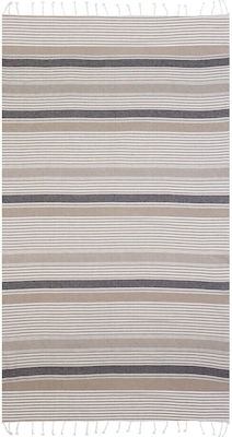 Aquablue Beach Towel Cotton Brown with Fringes 180x90cm.