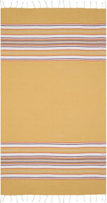 Aquablue Beach Towel Cotton Yellow with Fringes 180x90cm.