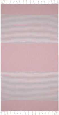 Aquablue Strandtuch Baumwolle Rosa mit Fransen 180x90cm.