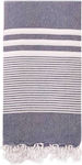 NODO Blue Cotton Beach Pareo with Fringes 180x95cm