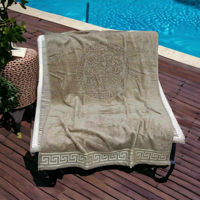 Linea Home Medusa Beach Towel Cotton Beige 160x86cm.