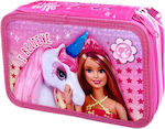 Pencil Case Full with 3 Compartments Fuchsia