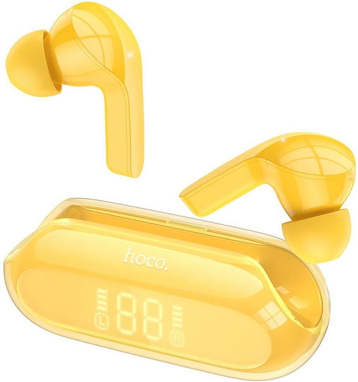 Hoco EW39 In-ear Bluetooth Handsfree Ακουστικά με Θήκη Φόρτισης Κίτρινα