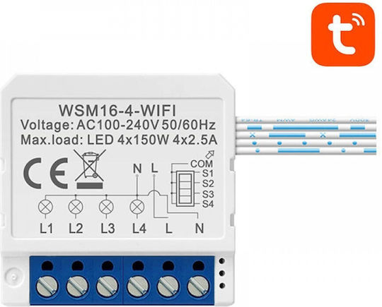 Avatto WSM16-W4 Intelligenter Schalter 4 Kanäle Wi-Fi 5A