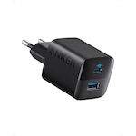 Anker Charger Without Cable with USB-A Port and USB-C Port 33W Power Delivery Blacks (323)