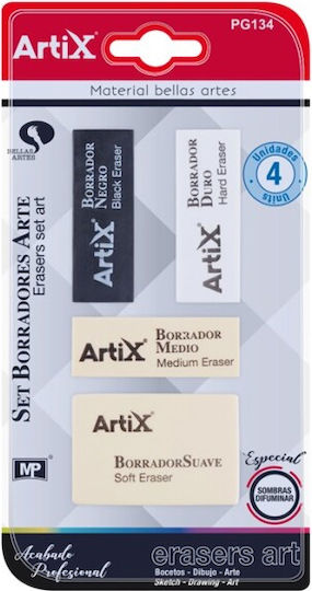 Madrid Papel Eraser Set for Charcoal Pencil 4pcs Black
