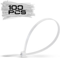 Bormann Δεματικά Καλωδίων Πλαστικά 100mmx2.5mm σε Λευκό χρώμα (100τμχ) (050261)
