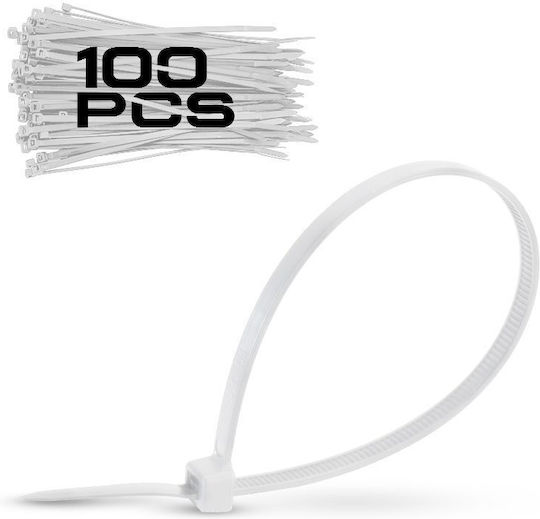 Bormann Cable Ties Plastic 100mm x 2.5mm in White Colour (100 pcs) (050261)