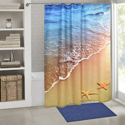 Lino Home Coquil Shower Curtain 180x200cm Blue Lino Home Coquil Shower Curtain 180x200cm Blue