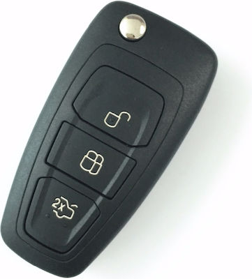 Foldable Car Key Shell with Blade with 3 Buttons for Ford