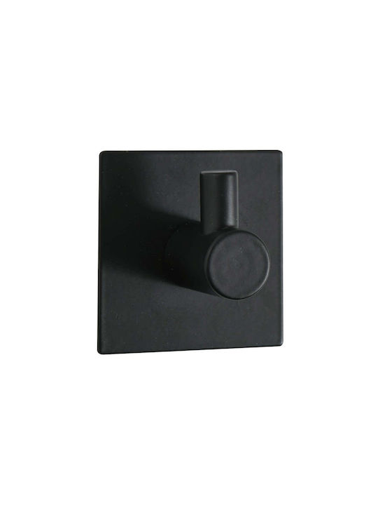 Single Wall-Mounted Bathroom Hook Black