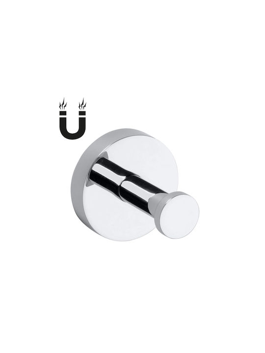 Bemeta Single Wall-Mounted Bathroom Hook ​5.4x5.4cm Silver