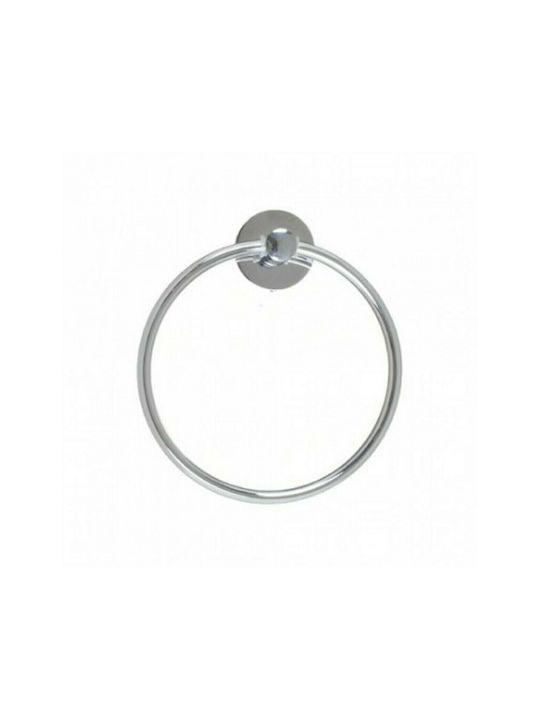 Single Wall-Mounted Bathroom Ring Silver