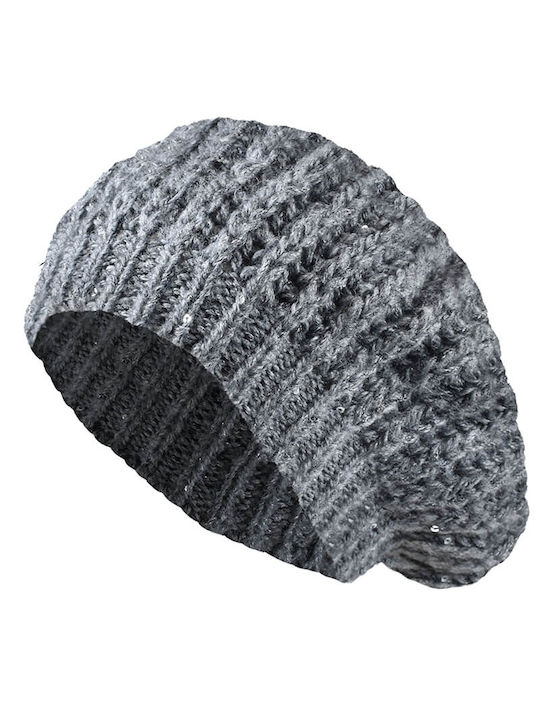 Stamion Beanie Γυναικείος Σκούφος Πλεκτός σε Γκρι χρώμα