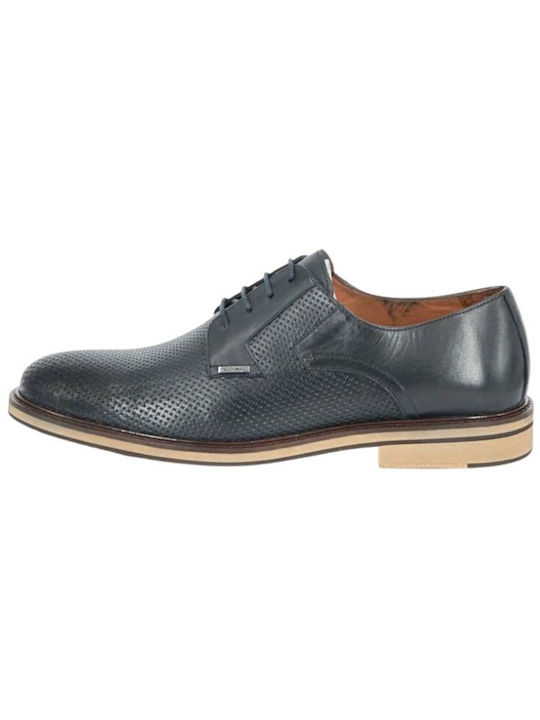Monte Napoleone Men's Leather Casual Shoes Blue
