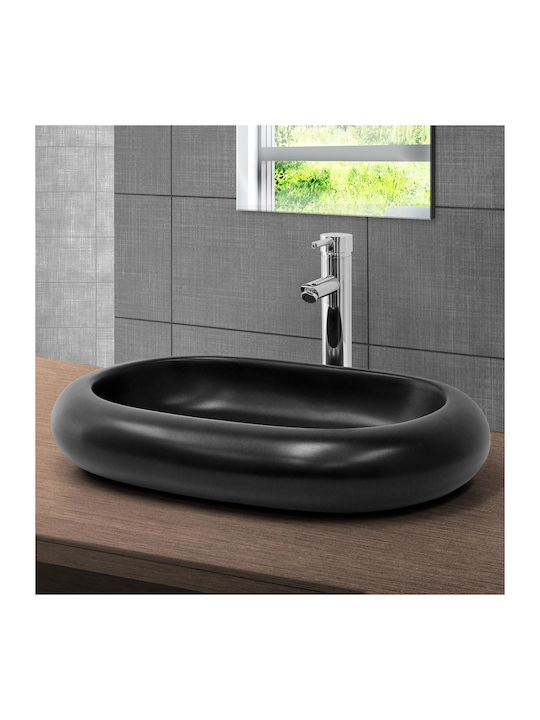 ML-Design Deasupra Blatului Chiuvetă Ceramică 65x45x11cm Negru