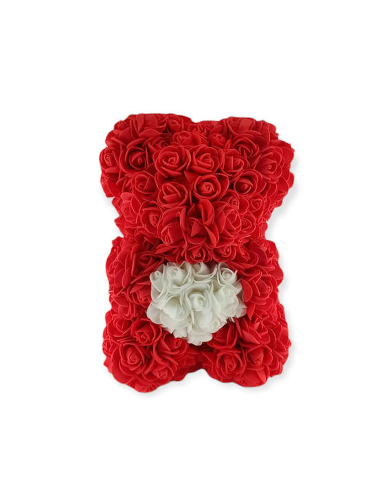 Teddy Bear from Artificial Roses Red 25cm 1pcs