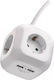 Emos PowerCube 4 Θέσεων με 2 USB-A και Καλώδιο 1.9m