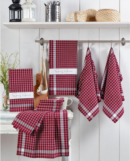 Hermia Handtuch aus 100% Baumwolle in Rot Farbe 45x65cm 10Stück