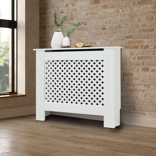 ECD Germany Diamond Pattern Heizkörperabdeckung aus MDF Weiß 78x19x82cm