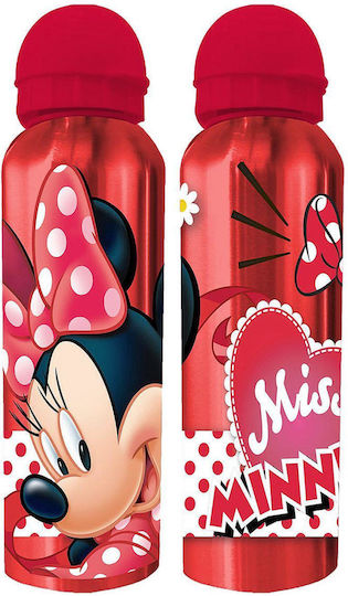 Disney Minnie Παιδικό Παγούρι Minnie Αλουμινίου Κόκκινο 500ml