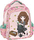 Graffiti Hermione School Bag Backpack Kindergarten Pink with Water Bottle Holder