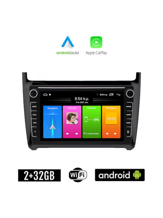 Kirosiwa Ηχοσύστημα Αυτοκινήτου για Volkswagen Polo 2014-2017 (Bluetooth/USB/WiFi/GPS/Apple-Carplay/Android-Auto) με Οθόνη Αφής 8"