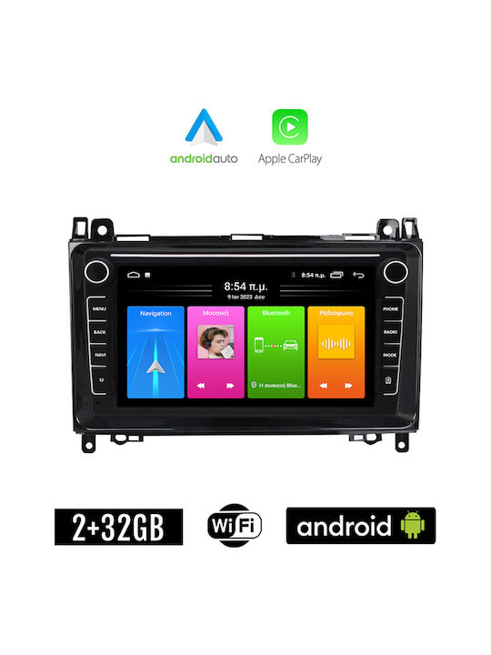 Kirosiwa Sistem Audio Auto pentru Mercedes-Benz Clasa B (W245) 2005-2012 (Bluetooth/USB/WiFi/GPS/Apple-Carplay/Android-Auto) cu Ecran Tactil 8"