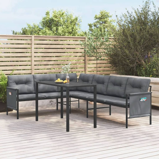 Garten- und Outdoor-Möbelsets Typsatz Speisesaal 2 Stück Anthrazit mit Kissen