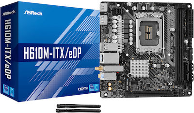 ASRock H610M-ITX/eDP Wi-Fi Motherboard Mini ITX με Intel 1700 Socket