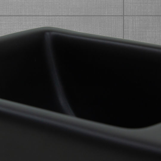 ML-Design Επικαθήμενος Νιπτήρας Κεραμικός 35.5x20.5x12.5cm Μαύρος