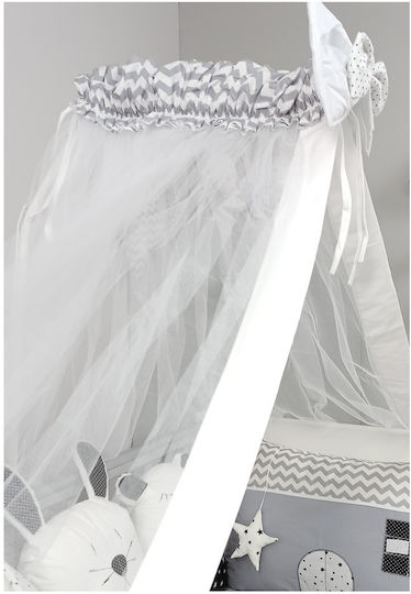 Baby Star Crib Mosquito Net White