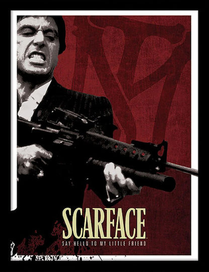 Pyramid International Scarface Κάδρο Ξύλινο Blood Red 30x40cm