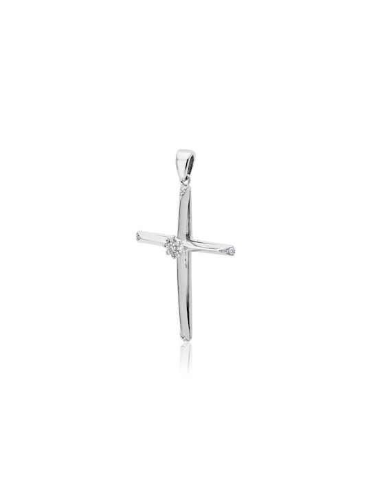 Skaras Jewels Women's White Gold Cross 18K