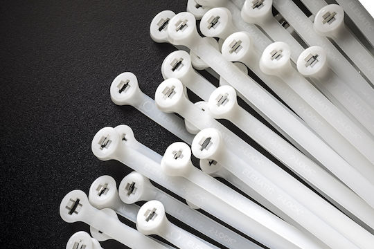 Elematic Legături Cablu Din Plastic 200mmx2.5mm În Culoare Albă 100 Buc