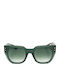 Women's Sunglasses with Green Plastic Frame and Green Gradient Lens