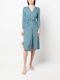Diane Von Furstenberg Καλοκαιρινό Midi Φόρεμα Ντραπέ Μπλε