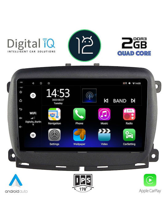 Digital IQ Ηχοσύστημα Αυτοκινήτου για Fiat 500 (Bluetooth/USB/WiFi/GPS) με Οθόνη Αφής 9"