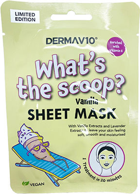 Derma V10 What's the Scoop Sheet Μάσκα Προσώπου για Ενυδάτωση / Θρέψη