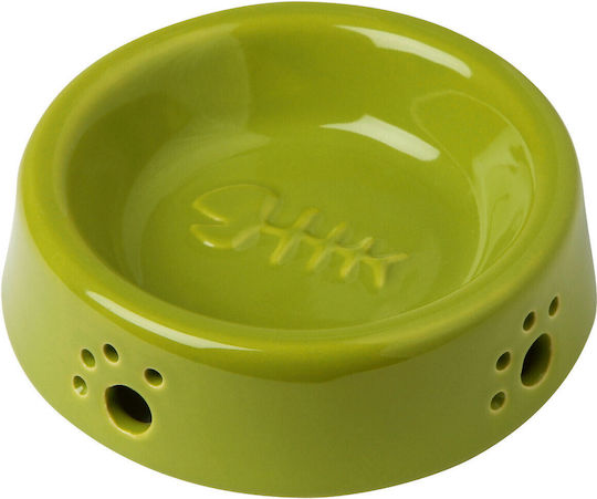 Kerbl Ceramic Bowl Food & Water for Cat 125ml in Green Color