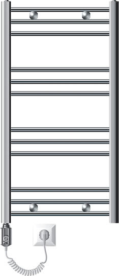 ECD Germany Ηλεκτρική Πετσετοκρεμάστρα 300W 80x50cm Ασημί